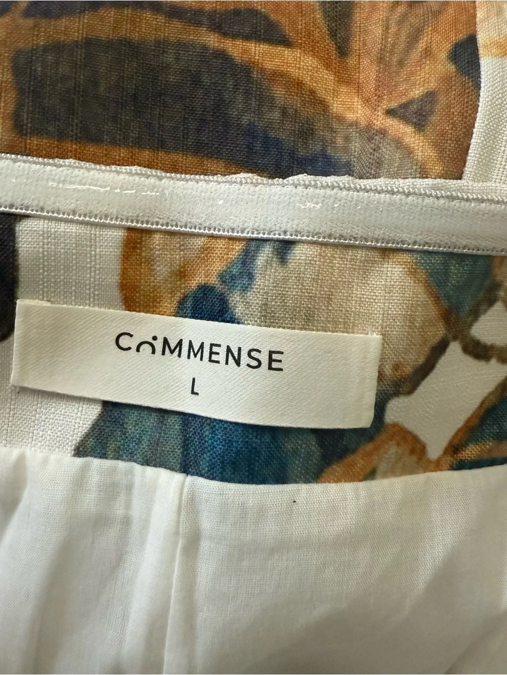 COMMENSE White Floral Print Strapless Dress Size L - Picture 9 of 13
